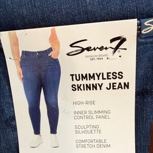 NWT Size 22W, Seven7 Tummyless Skinny Jean